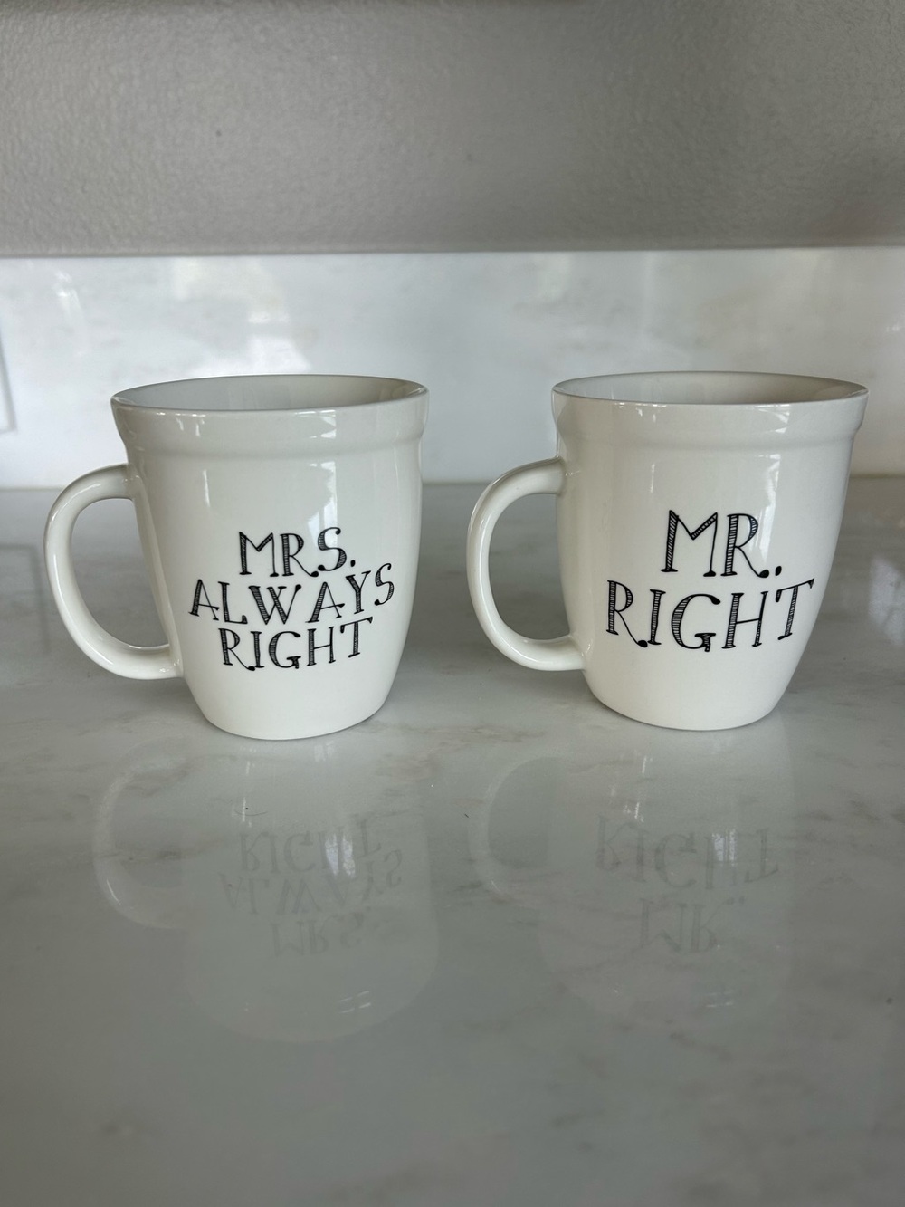 Natural Life Mr. Right & Mrs. Always Right Ceramic Mug Set